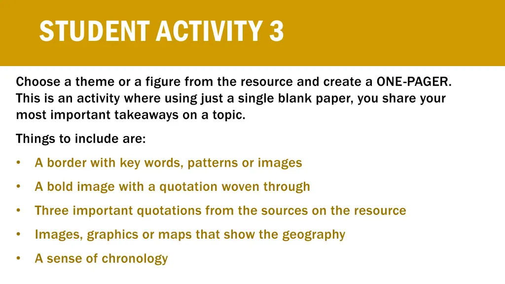 student activity 3