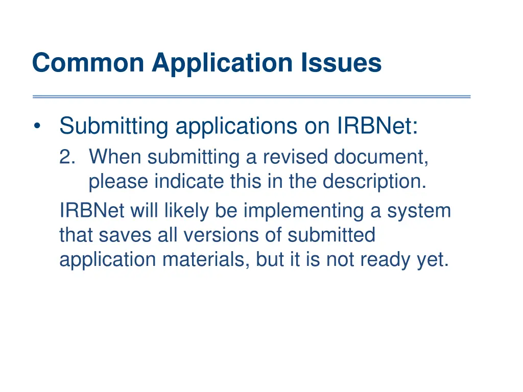common application issues 1