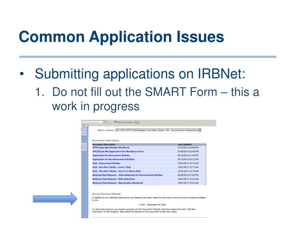 common application issues
