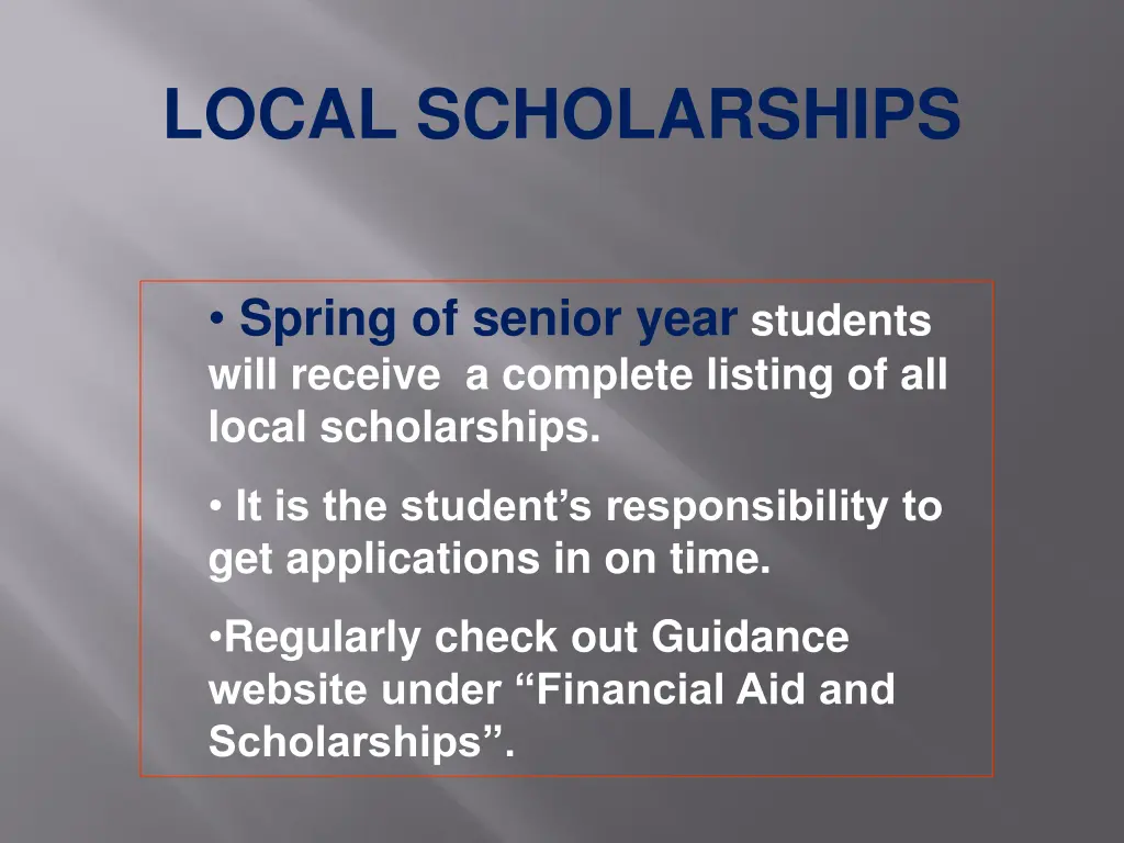 local scholarships