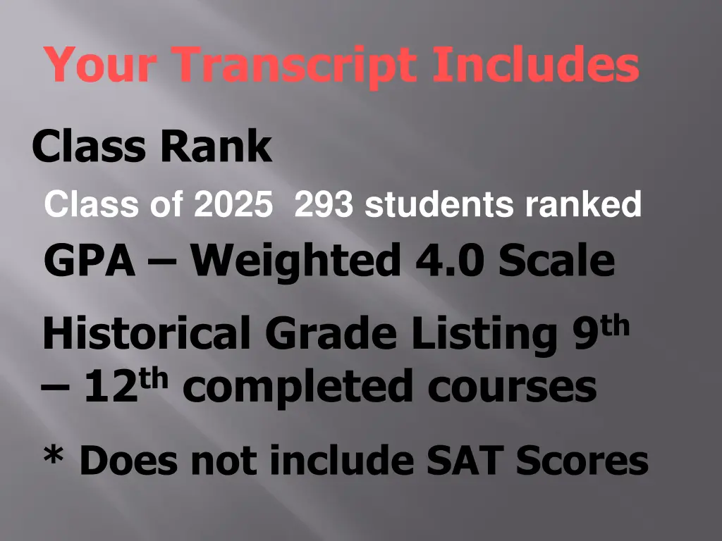 your transcript includes