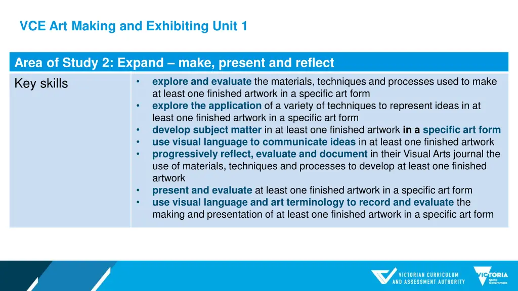 vce art making and exhibiting unit 1 6