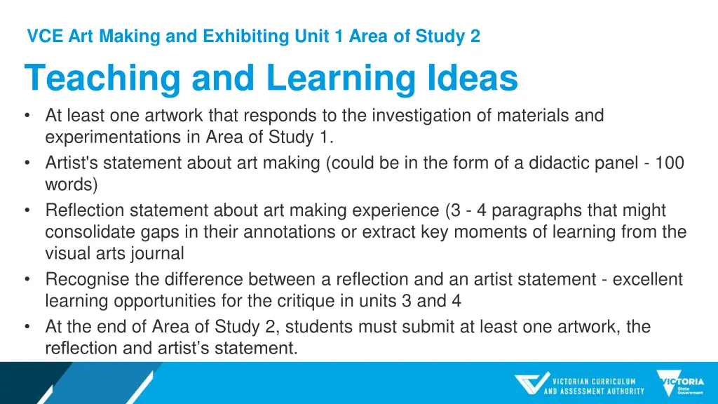 vce art making and exhibiting unit 1 area 4