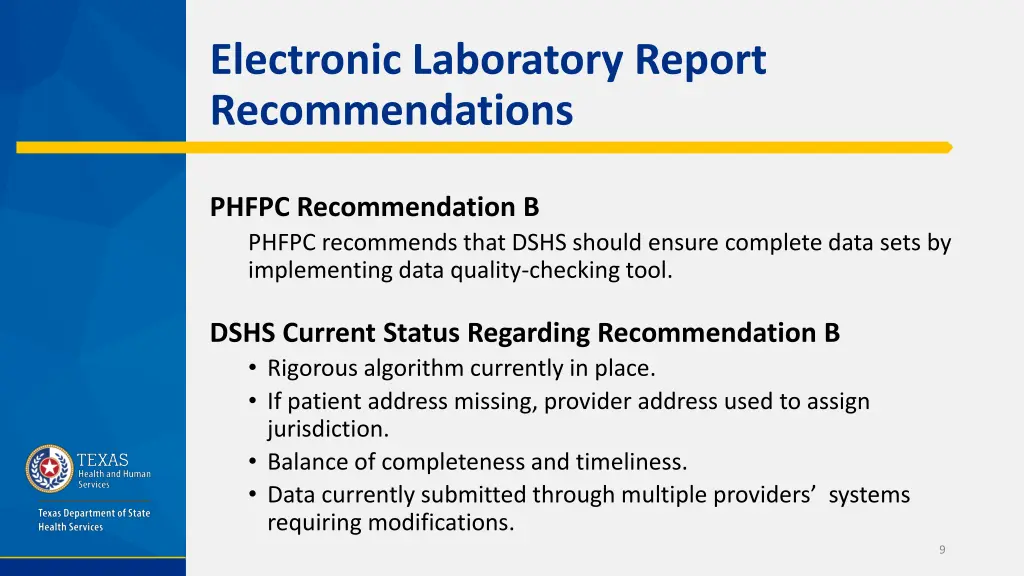 electronic laboratory report recommendations 1