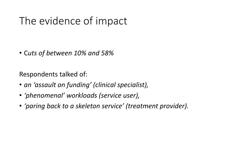 the evidence of impact
