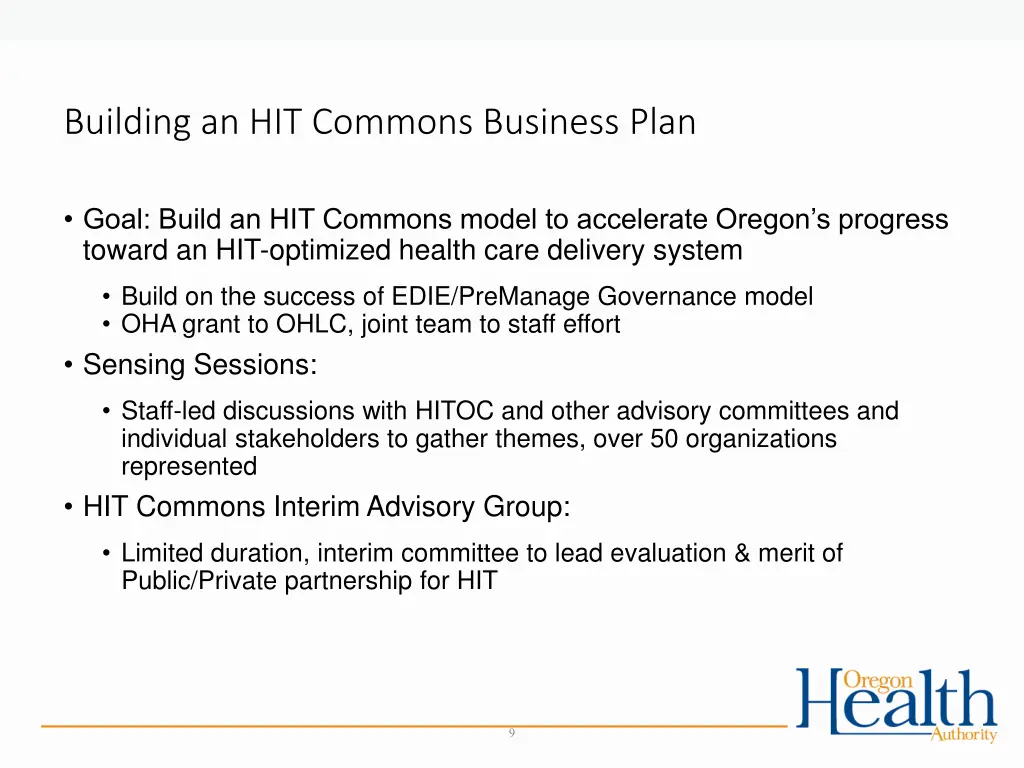 building an hit commons business plan