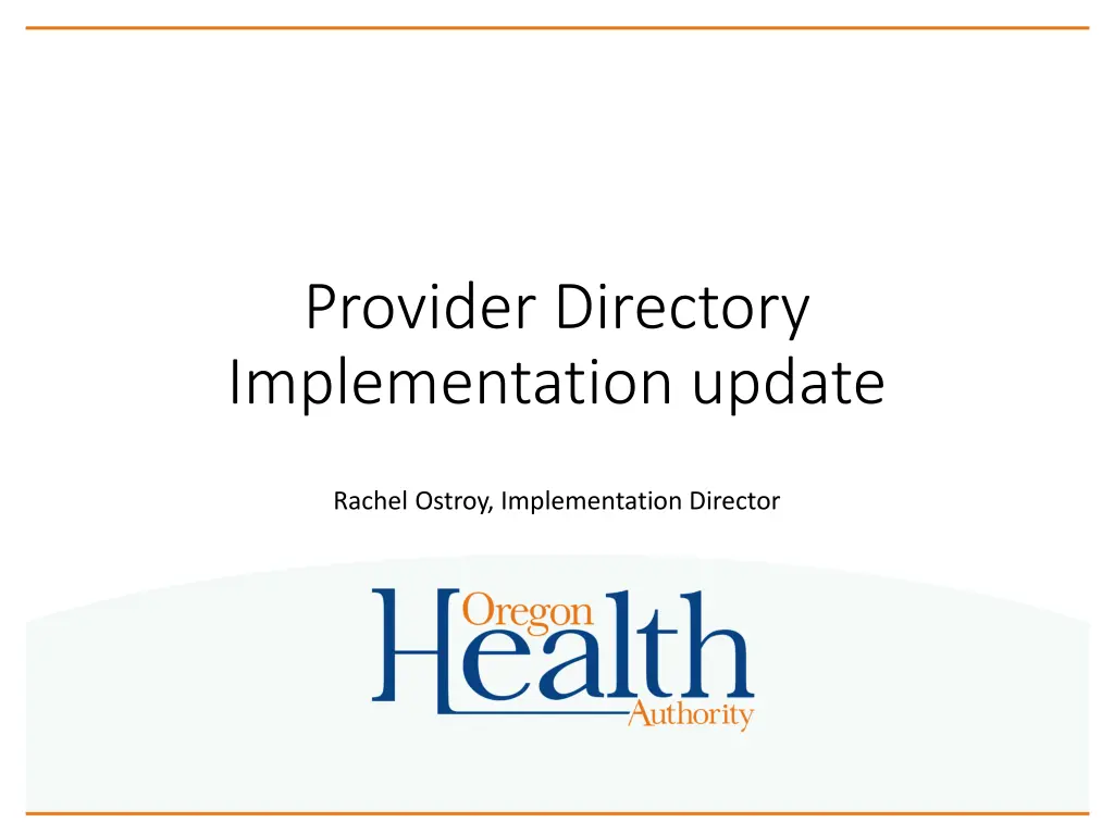 provider directory implementation update