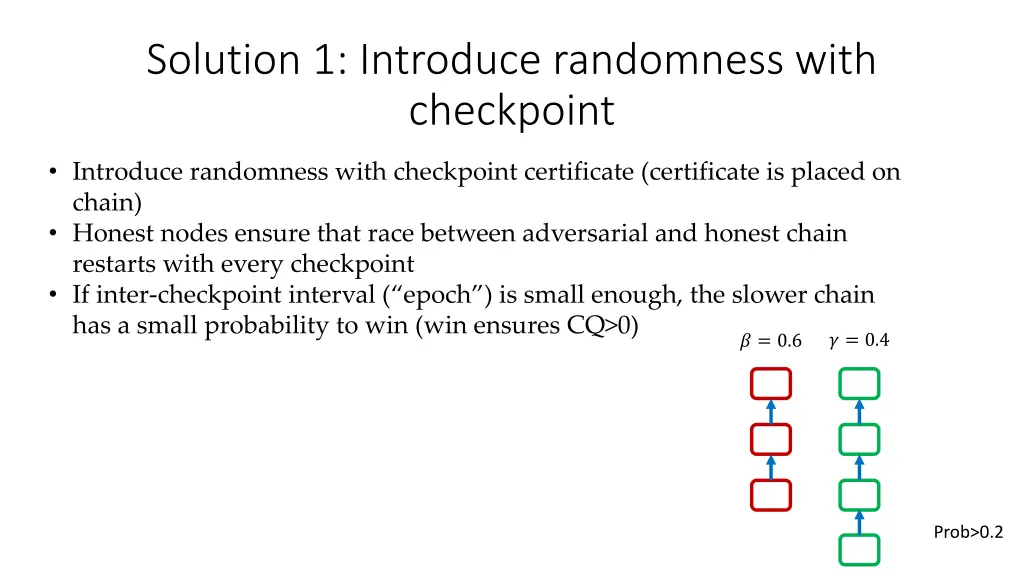 solution 1 introduce randomness with checkpoint