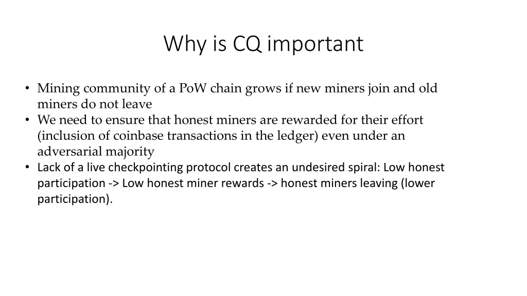 why is cq important