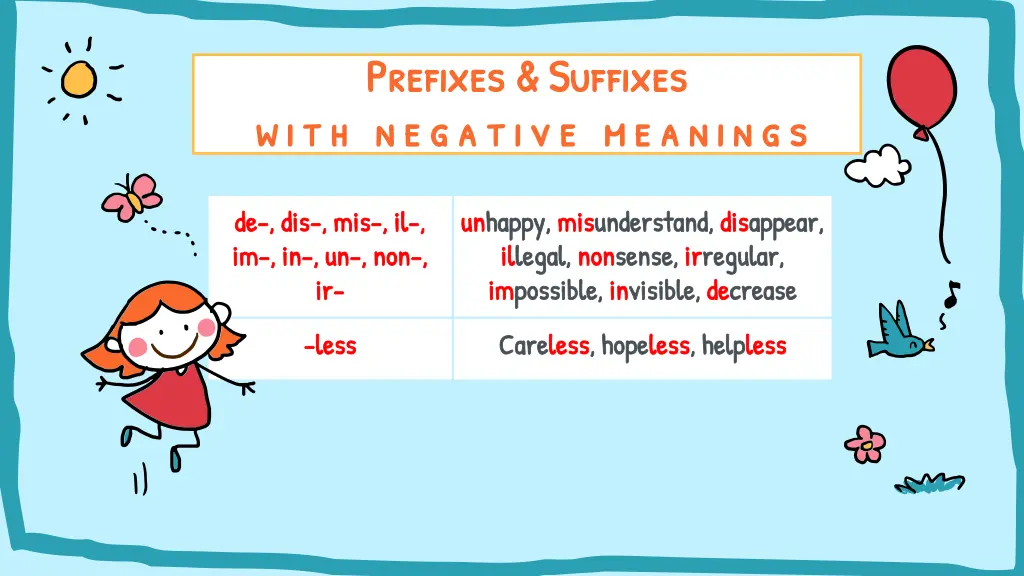 prefixes prefixes suffixes with negative meanings