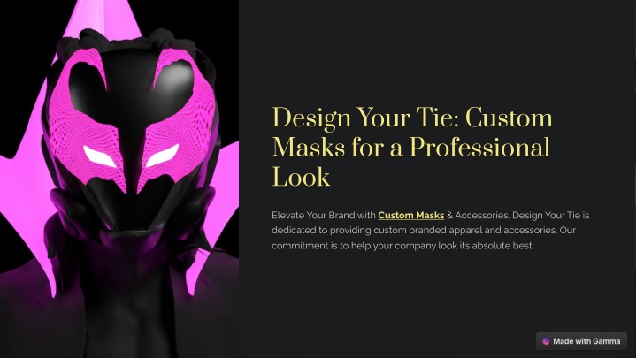 design your tie custom masks for a professional