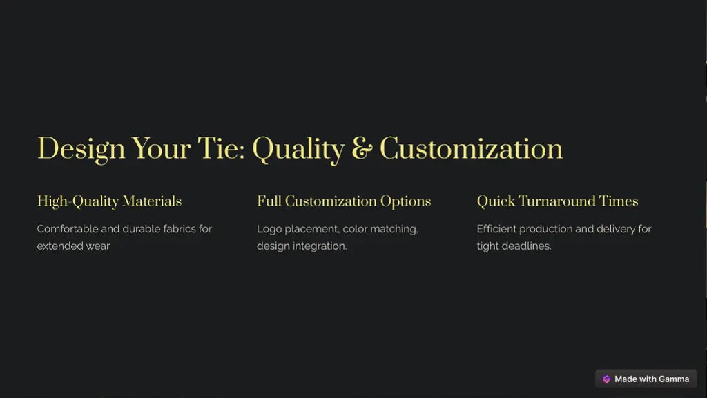 design your tie quality customization