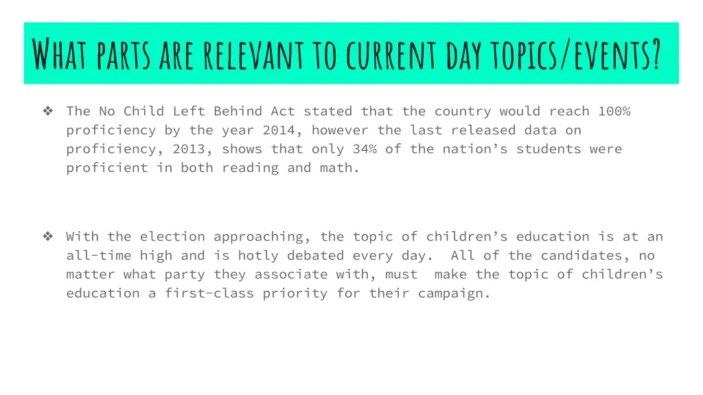what parts are relevant to current day topics 1
