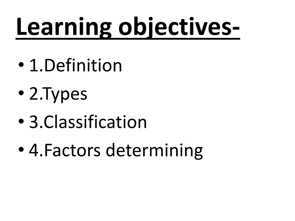 learning objectives