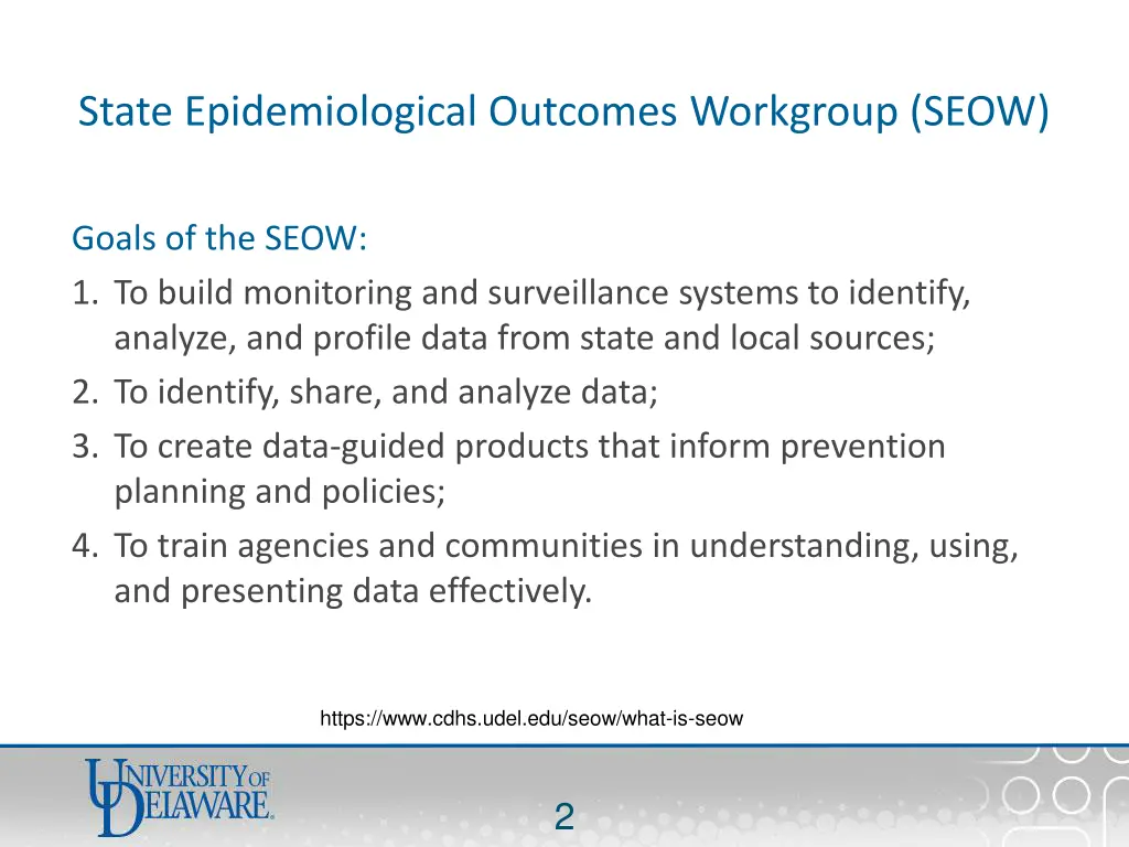 state epidemiological outcomes workgroup seow