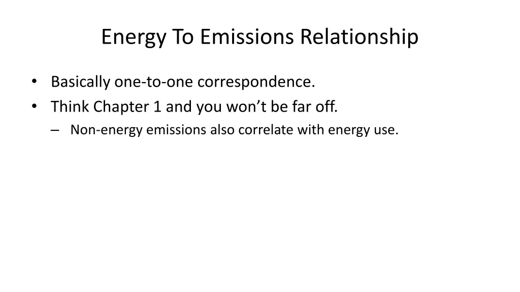 energy to emissions relationship