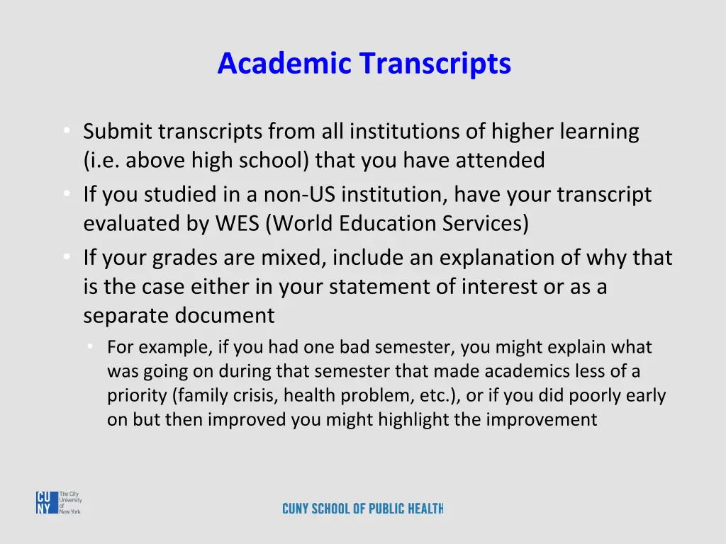academic transcripts