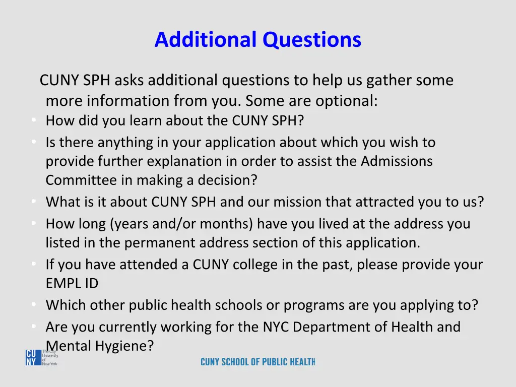 additional questions