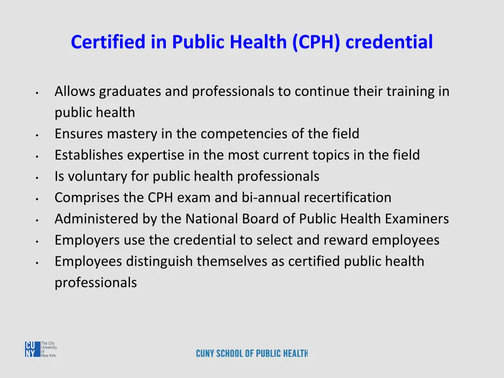 certified in public health cph credential