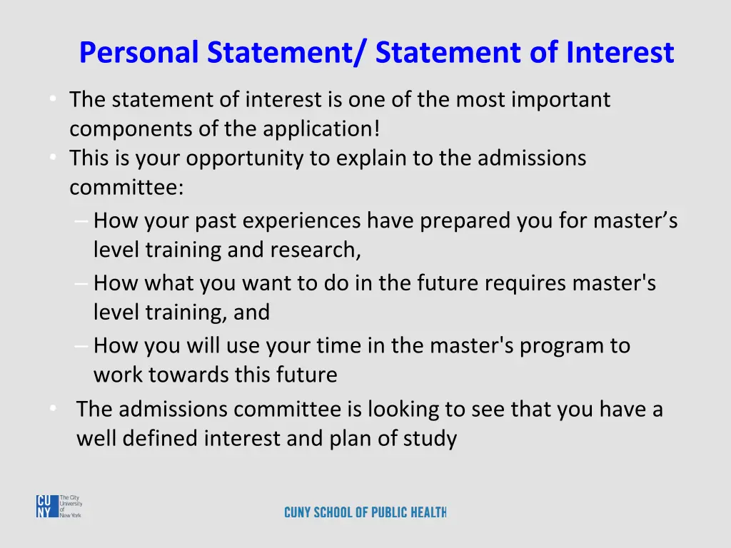 personal statement statement of interest