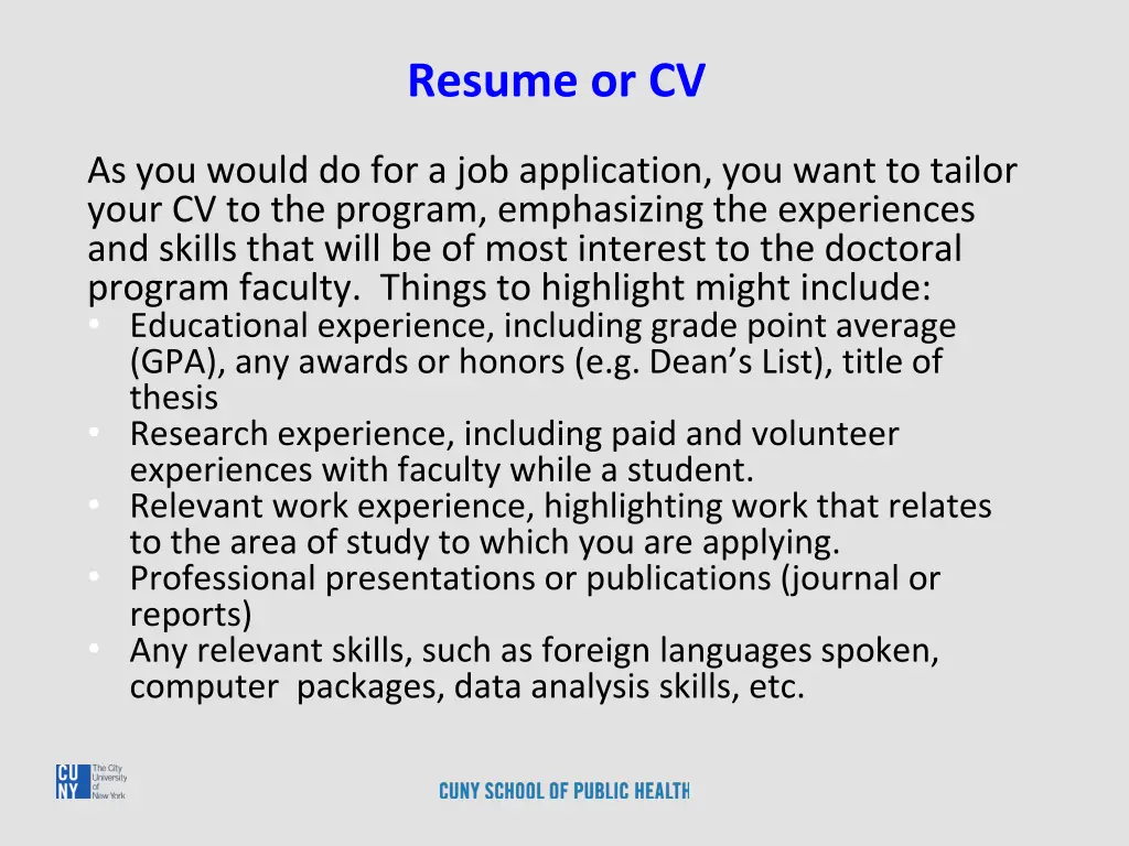resume or cv