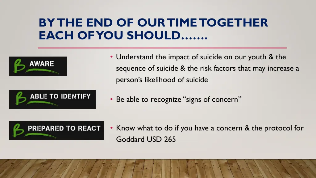 by the end of our time together each of you should