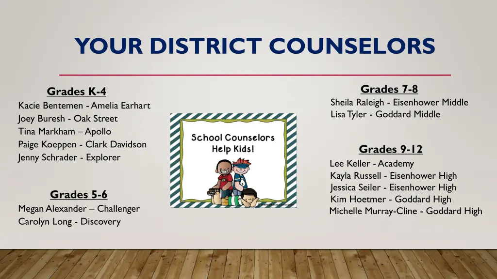 your district counselors