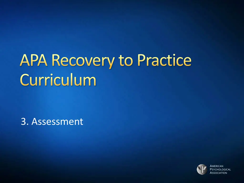 apa recovery to practice curriculum 3