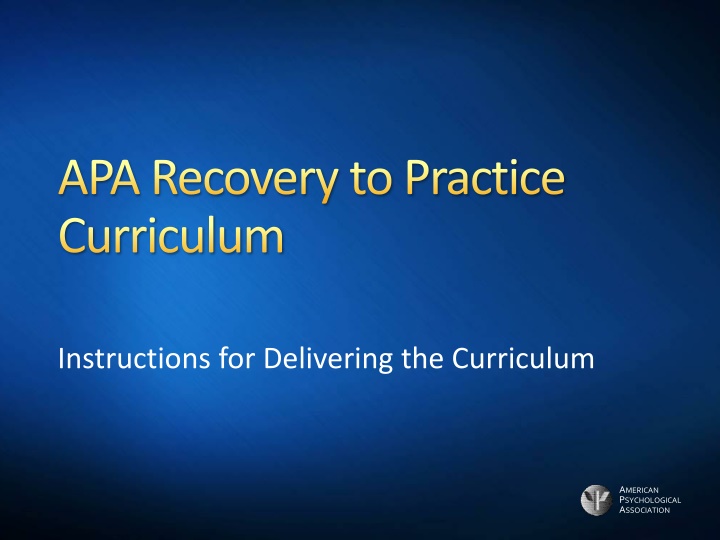 apa recovery to practice curriculum