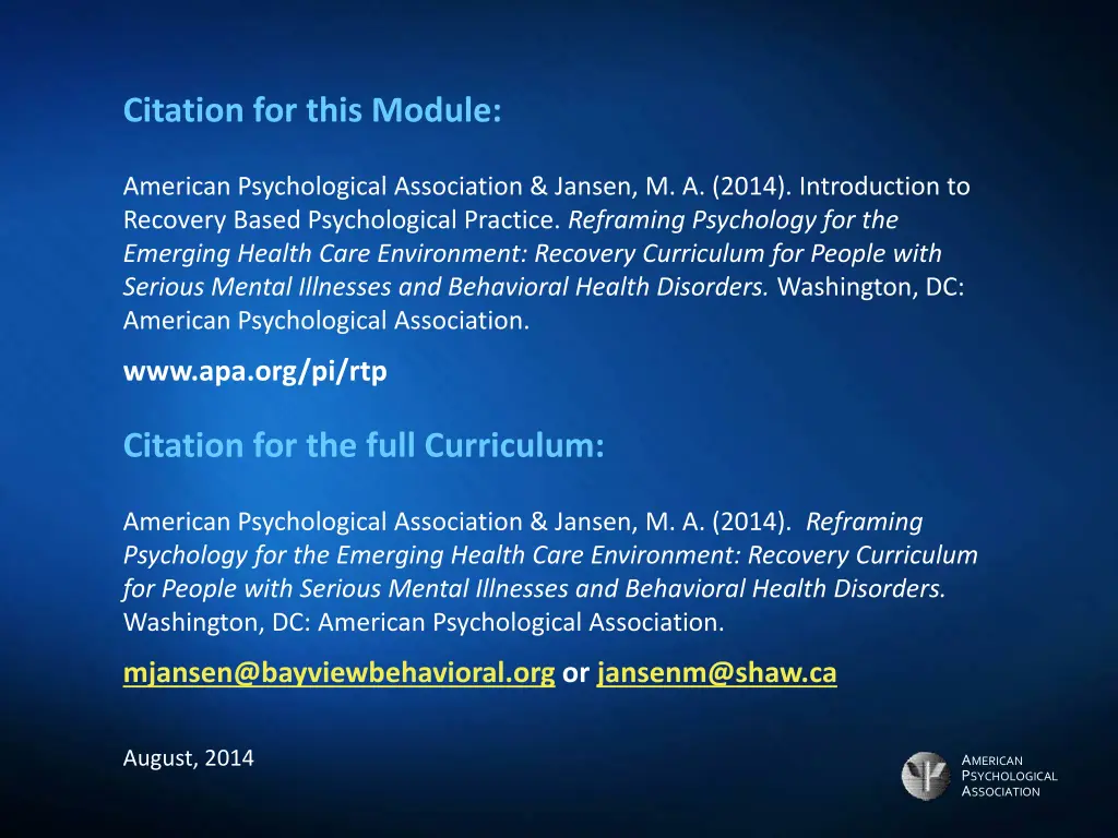 citation for this module 1