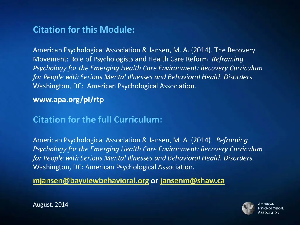 citation for this module 2