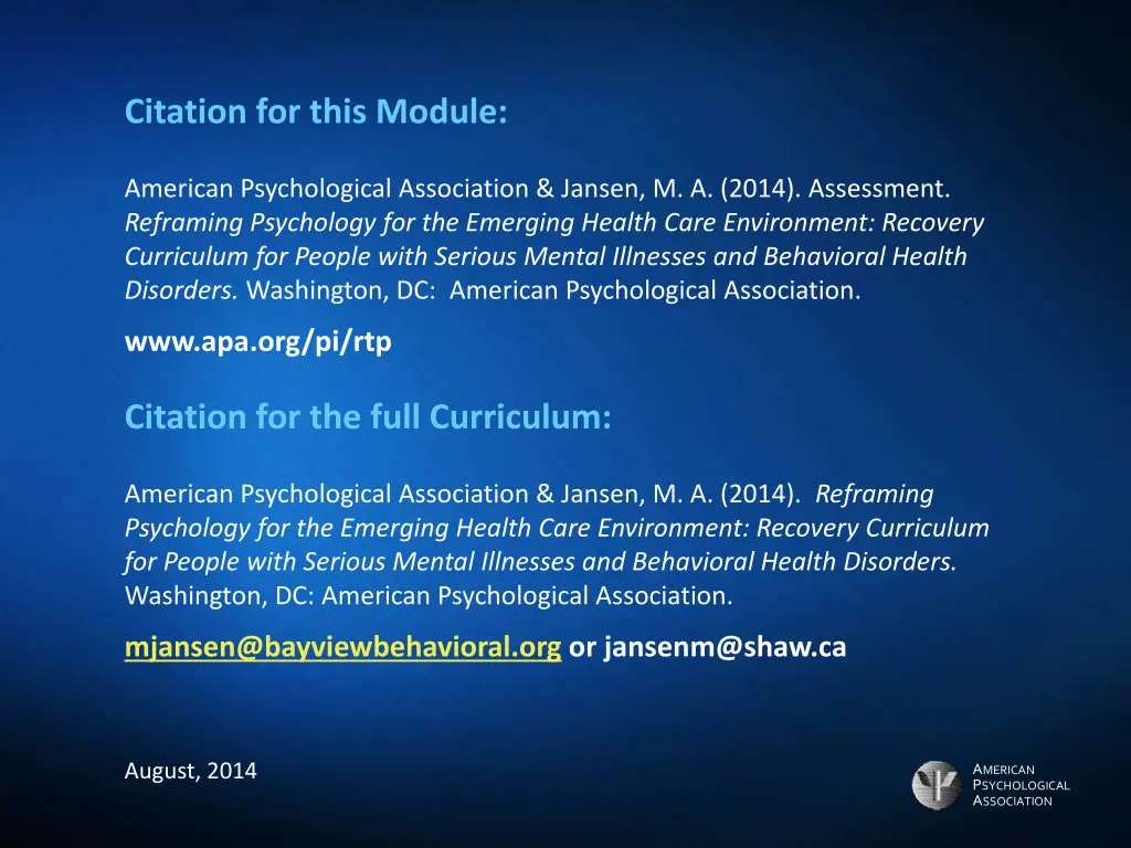 citation for this module 3