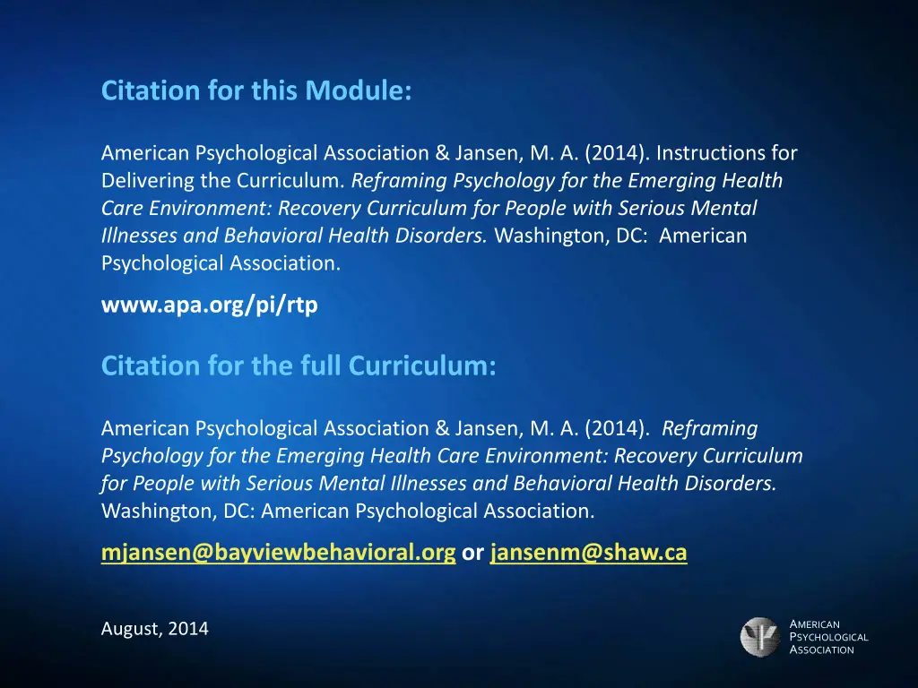 citation for this module