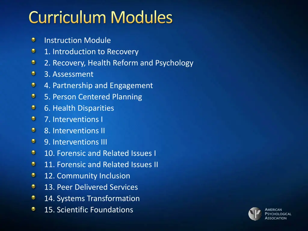curriculum modules