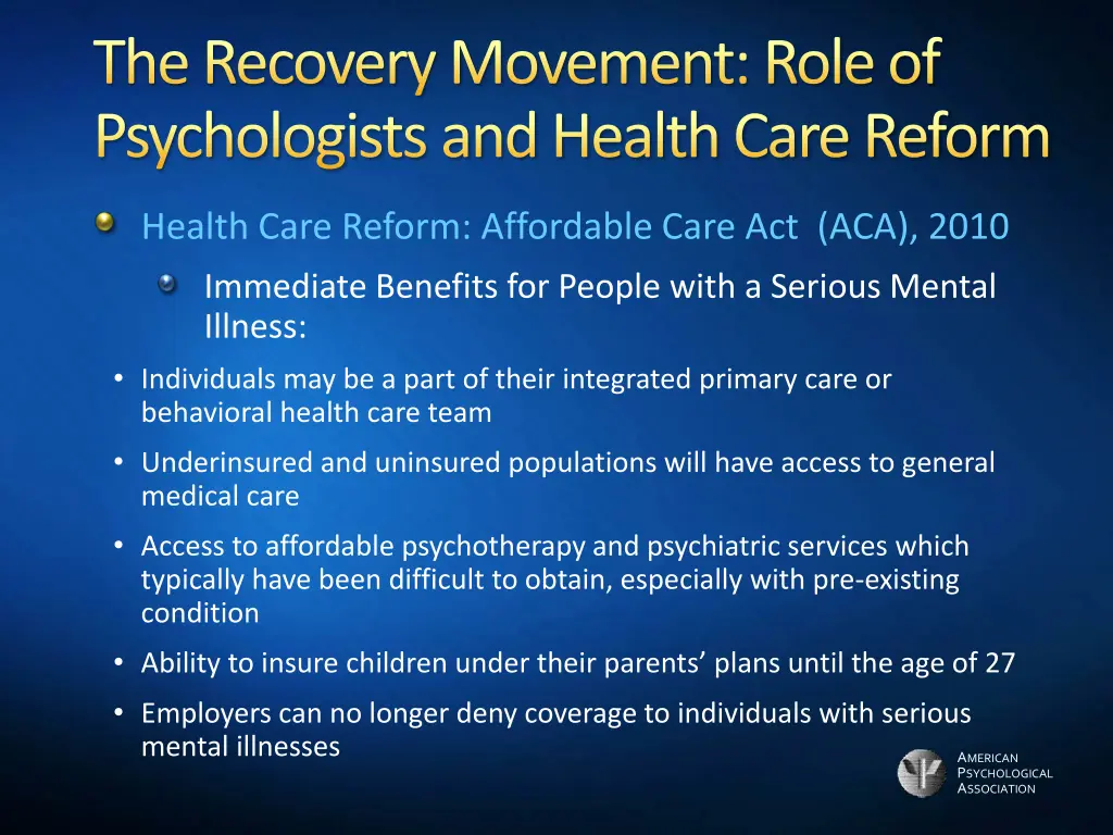 the recovery movement role of psychologists 5