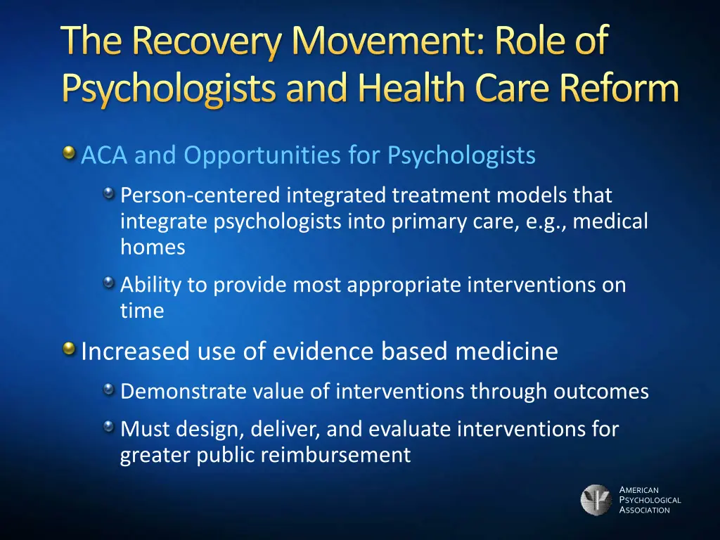 the recovery movement role of psychologists 6