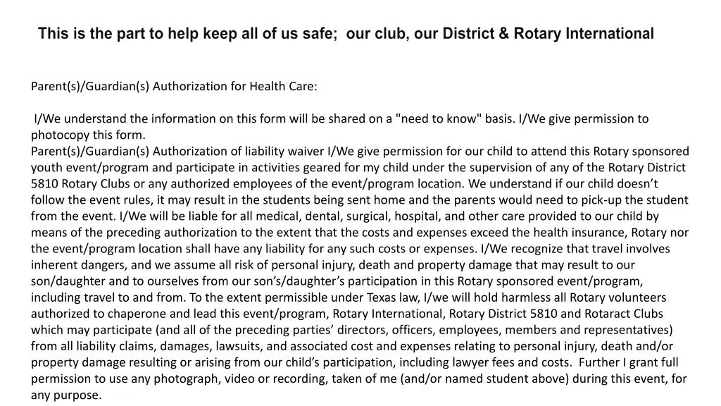 parent s guardian s authorization for health care