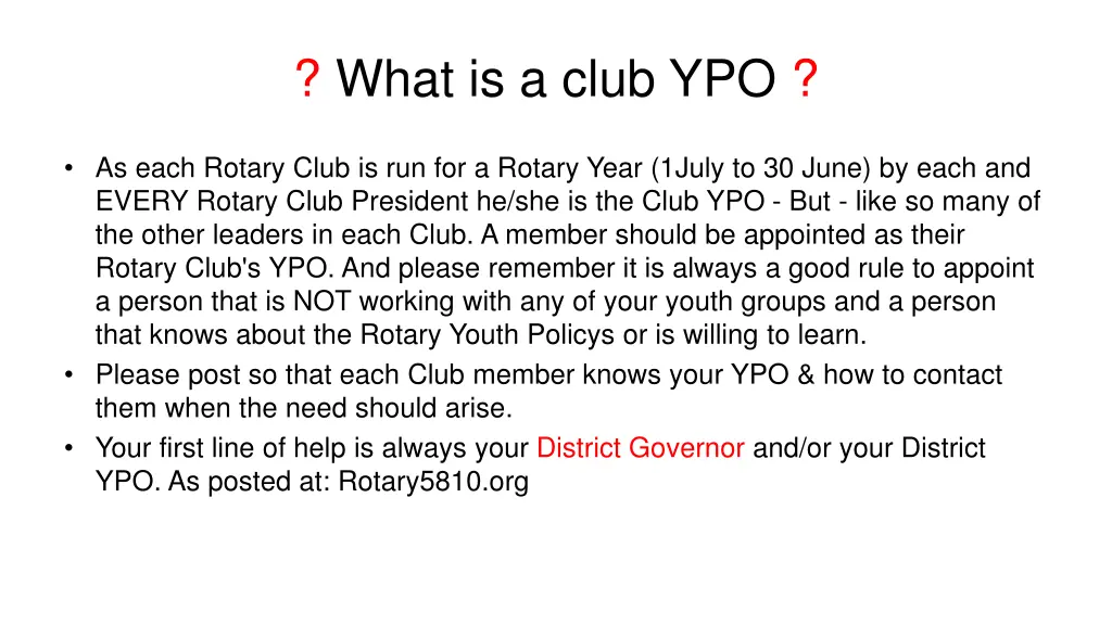 what is a club ypo