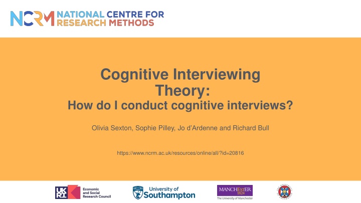 cognitive interviewing theory how do i conduct