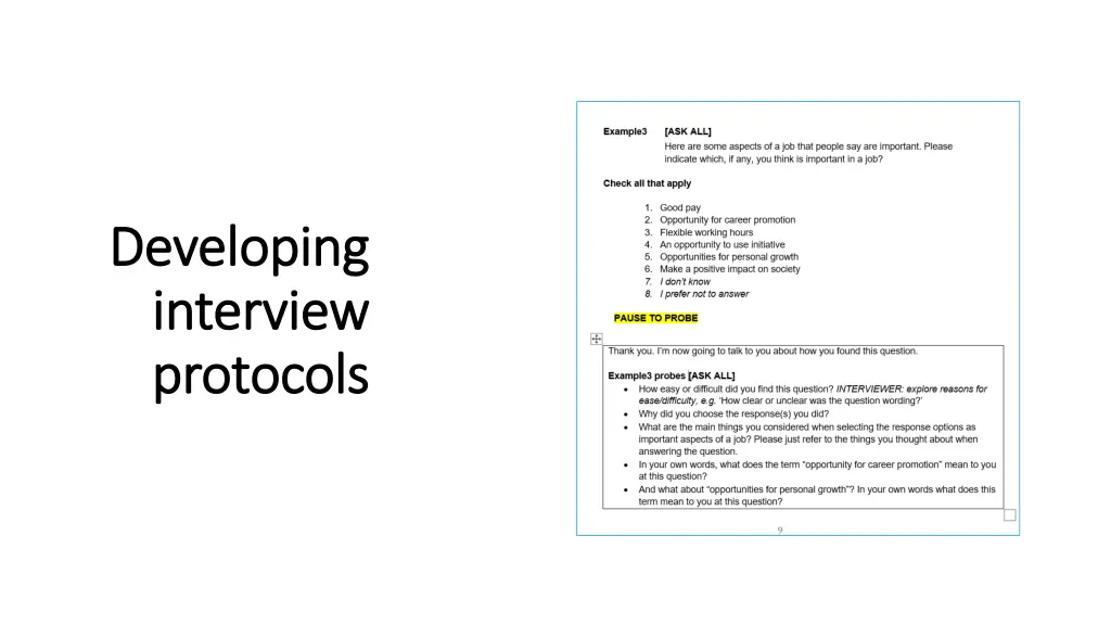 developing developing interview interview
