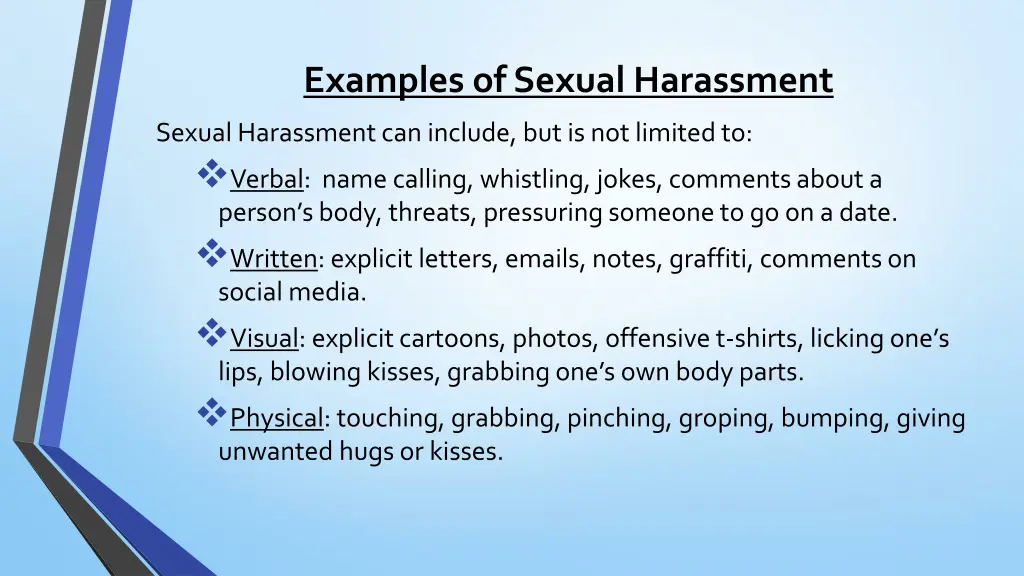 examples of sexual harassment
