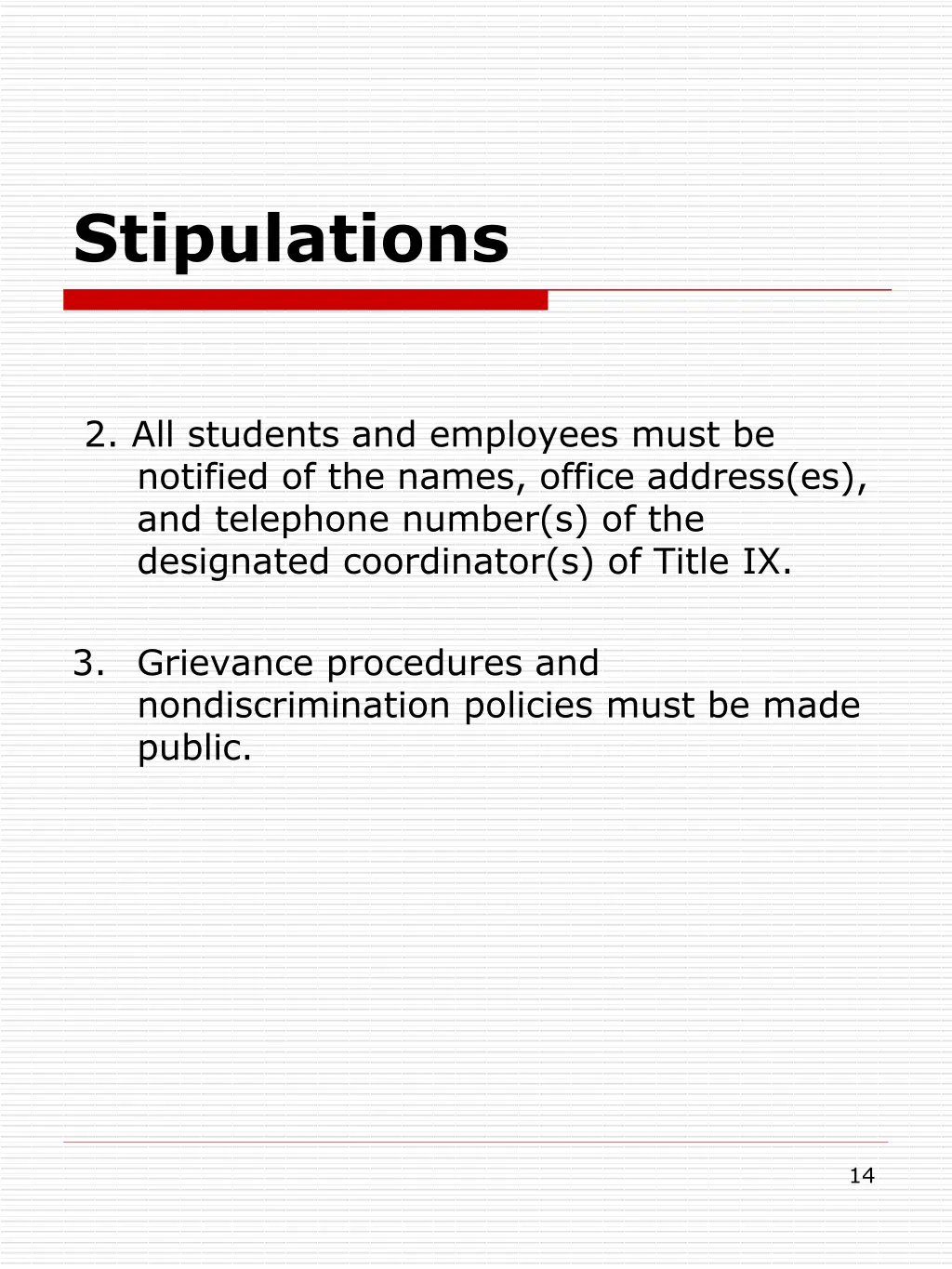 stipulations 1