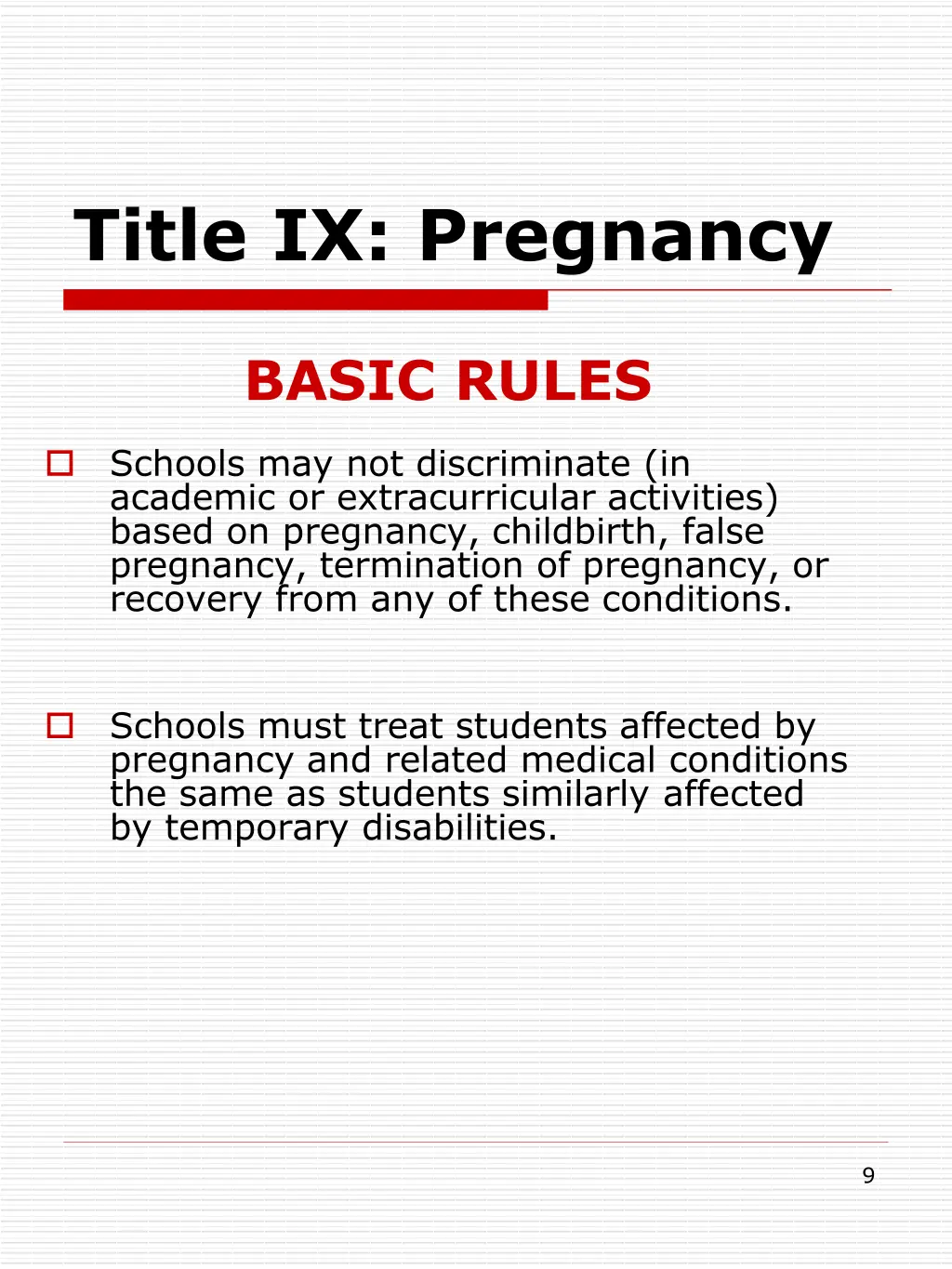 title ix pregnancy