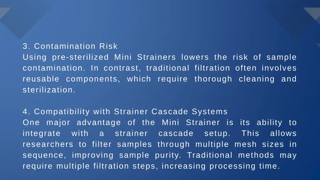3 contamination risk using pre sterilized mini