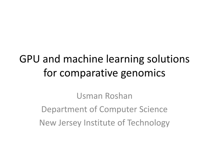 gpu and machine learning solutions