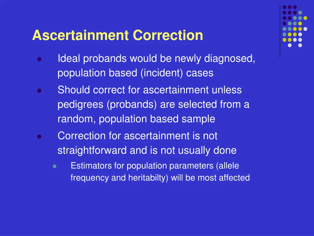 ascertainment correction