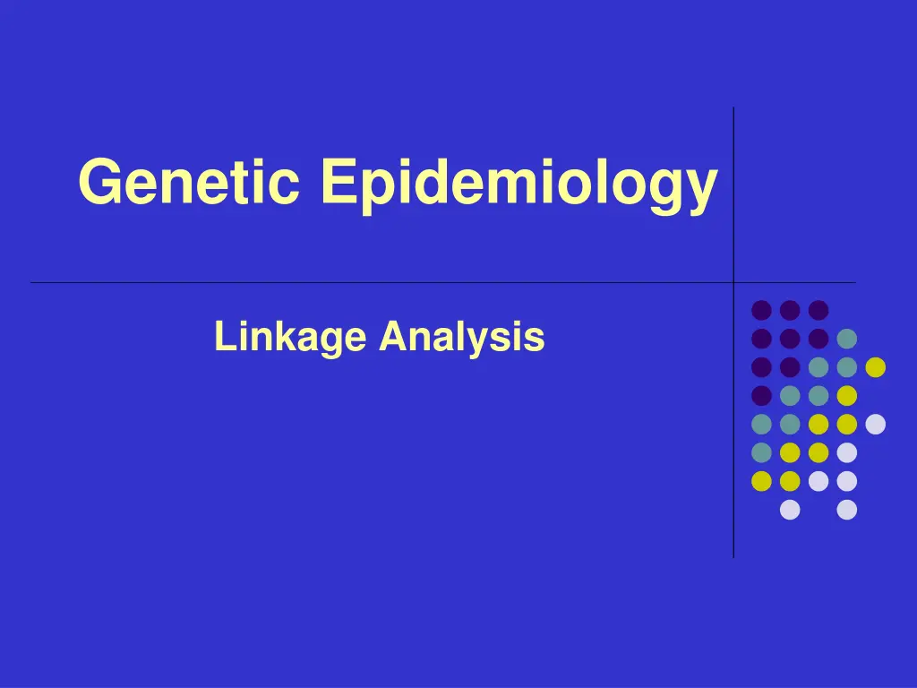 genetic epidemiology 1