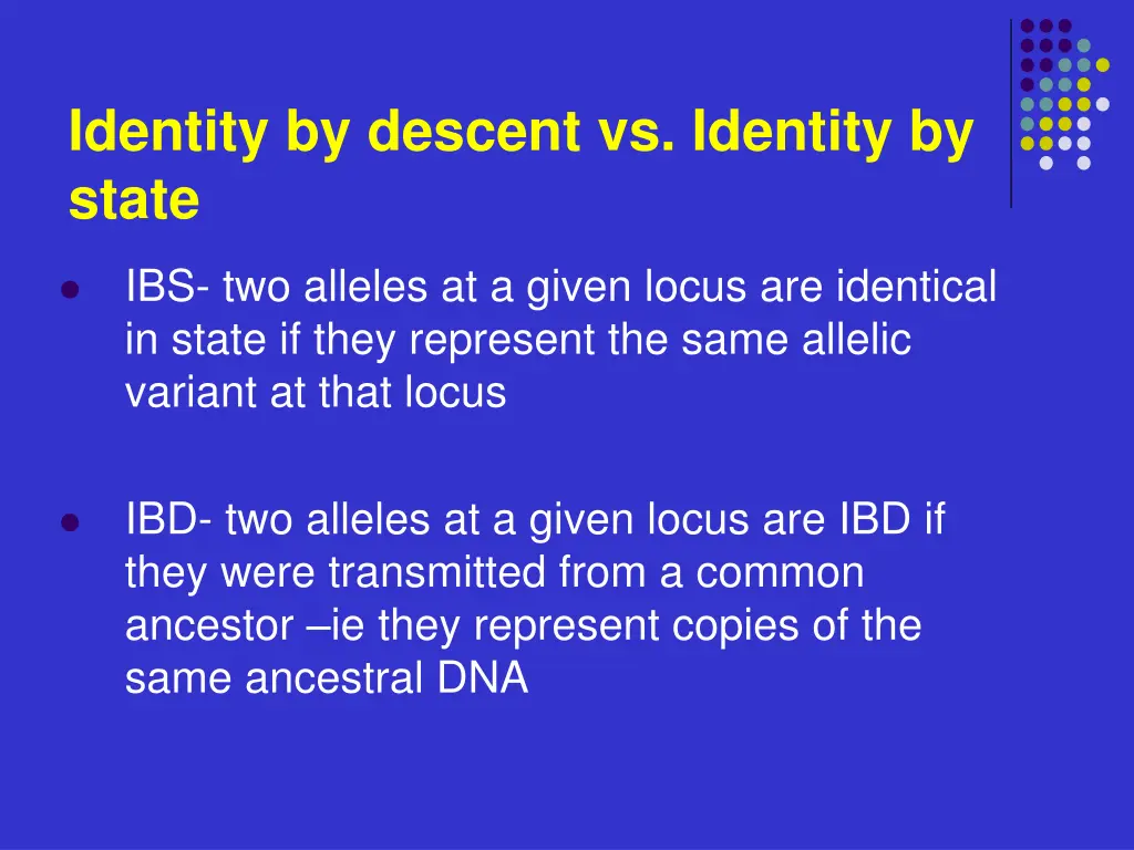 identity by descent vs identity by state