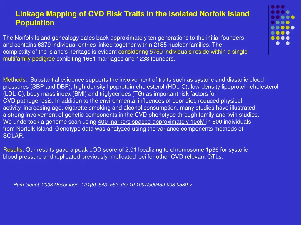 linkage mapping of cvd risk traits 1