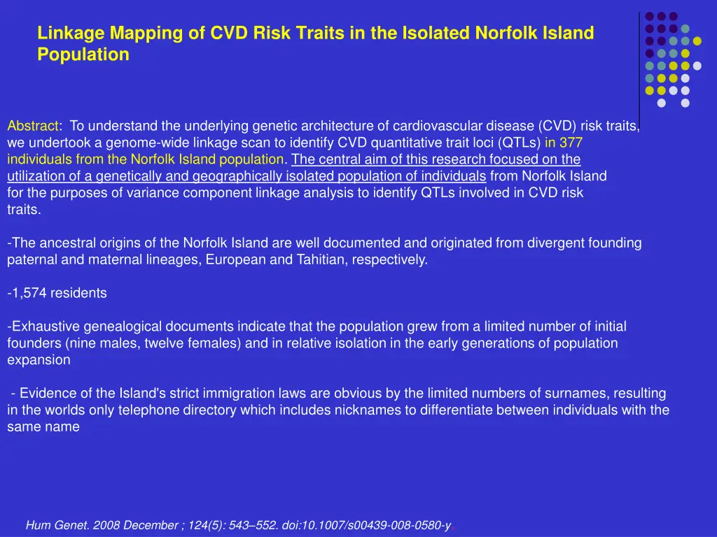 linkage mapping of cvd risk traits